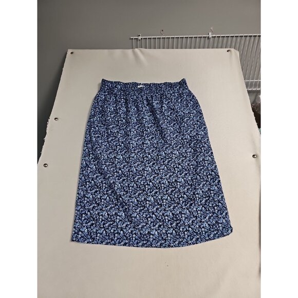 J. Crew Dresses & Skirts - J. CREW Womens Skirt Sz Large  Navy Blue Floral Cottage Polyester Pockets New